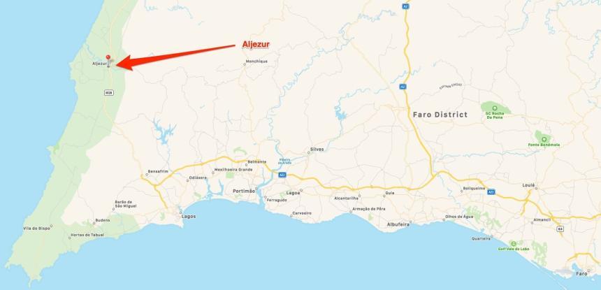 Storbrann i Aljezur området, sør-vest i Portugal, fredag