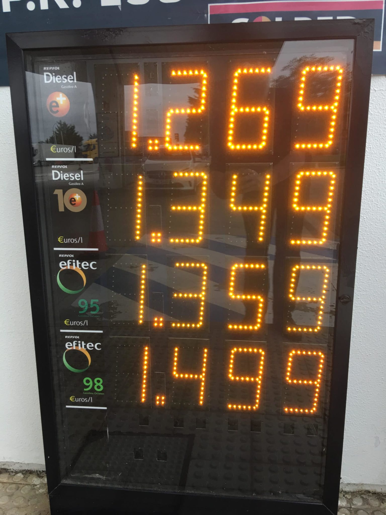 Drivstoff-priser Spania august 2019